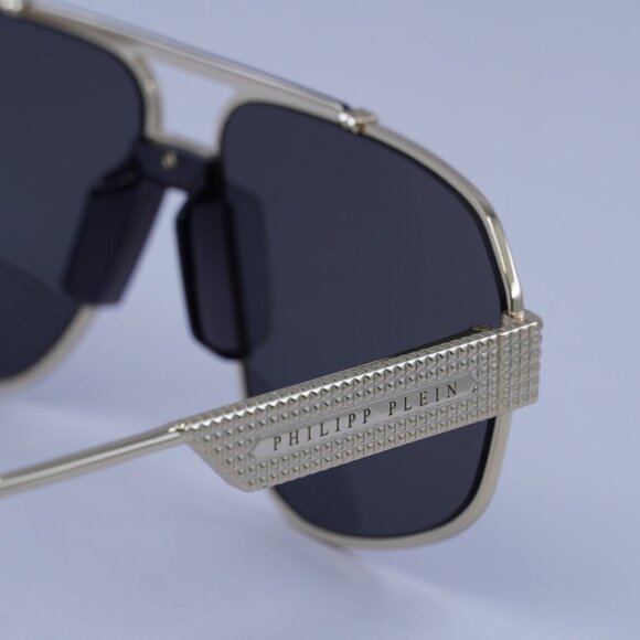 Philipp Plein SPP106M 0302 Sunglasses Gold Aviator Frame, Smoke Lenses - Picture 7 of 12